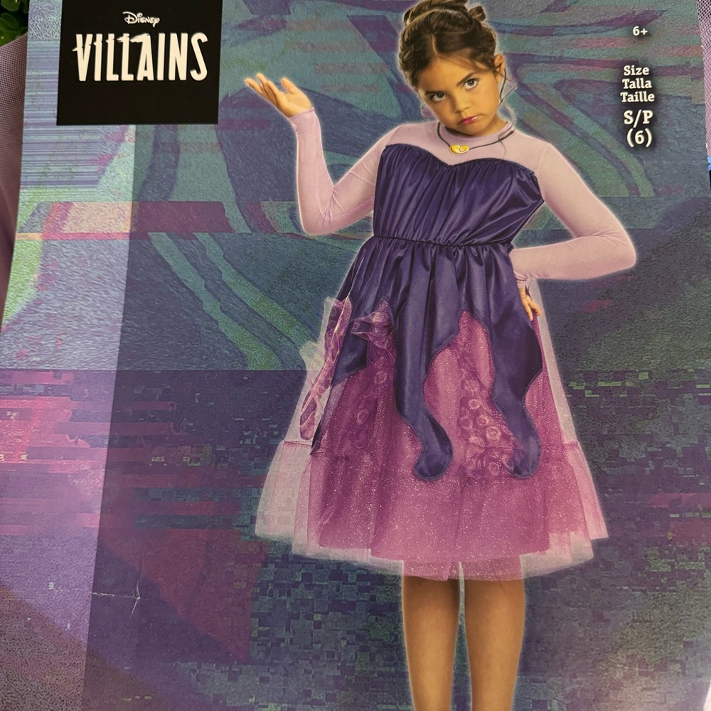 Disney The Little Mermaid Ursula Kids/Girls Halloween Costume Dress Size Small - Picture 5 of 10